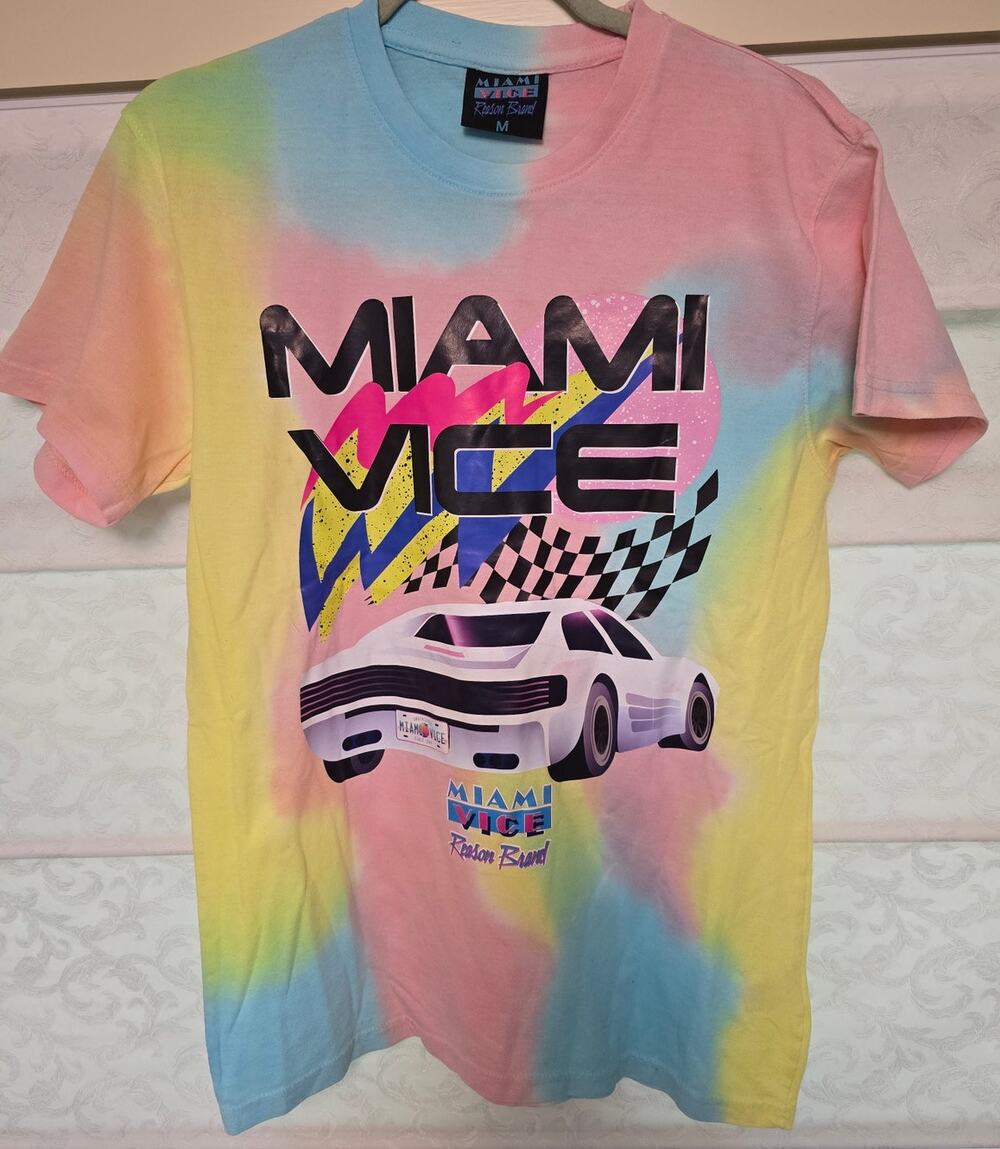 Reason Miami Vice Tie Dye T Shirt Mens M Retro 80s Car Limited Edition NEW